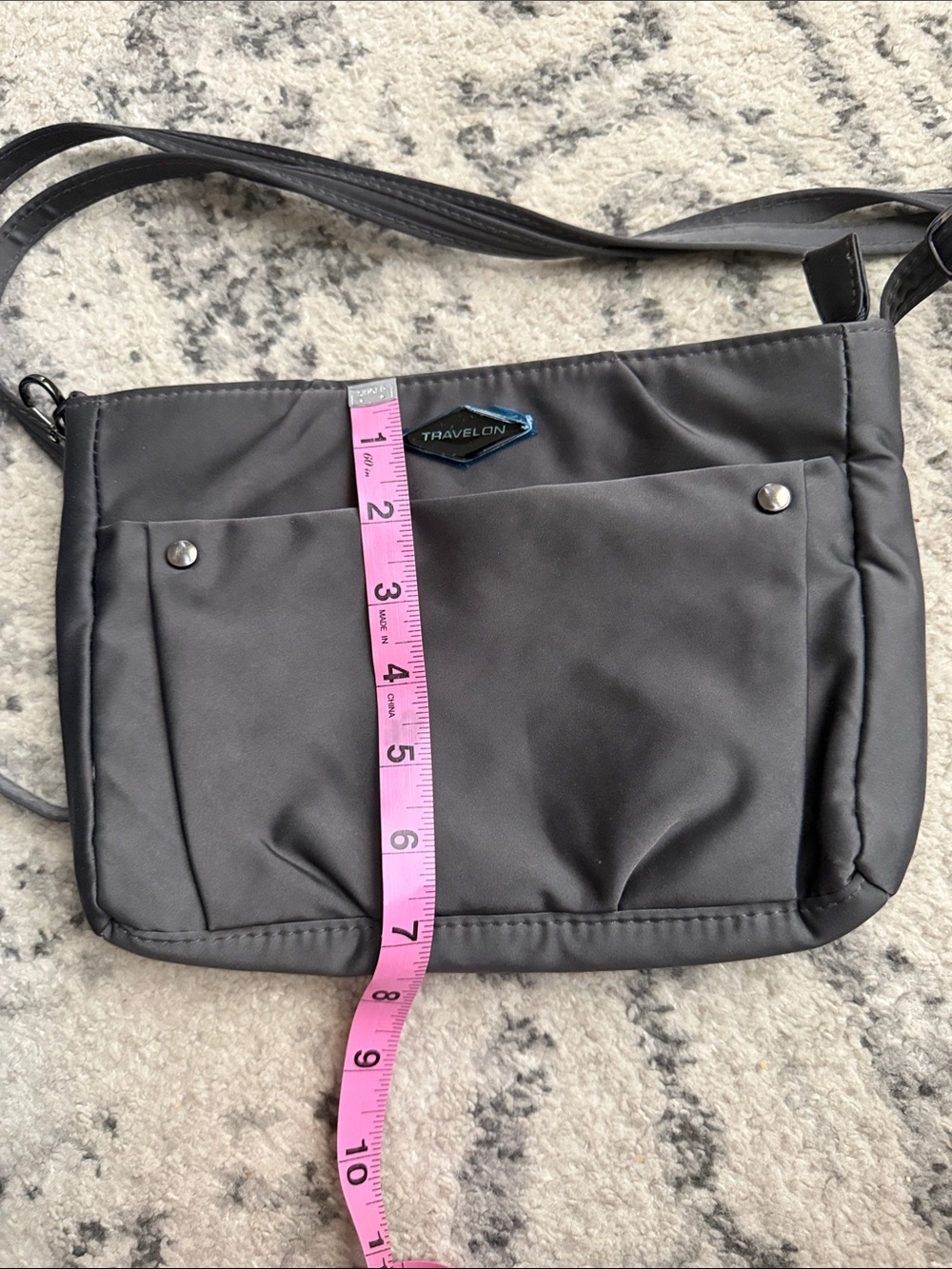 Travelon Gray Crossbody Organizer Messenger Bag - Picture 10 of 12